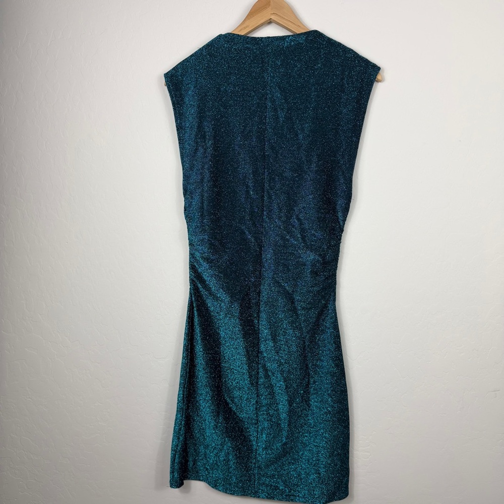 Reformation Women's Sleeveless Blue Alden Sparkle Dress Size Medium - Picture 5 of 8